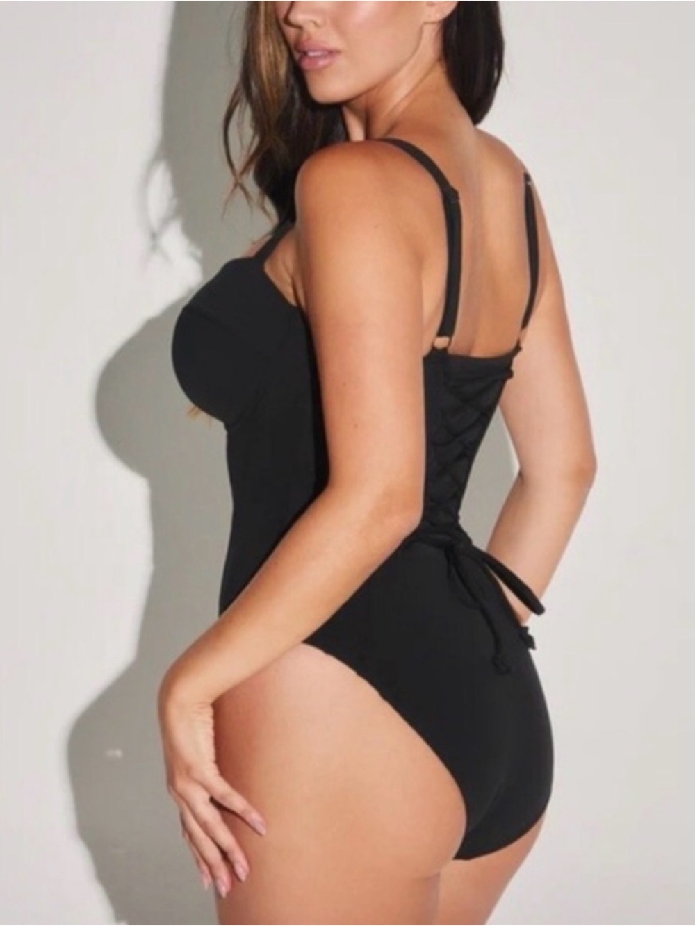 $188 TA3 Lushy One Piece Swimsuit Black M/Regular Long D/DD Cup NWT - Picture 2 of 9